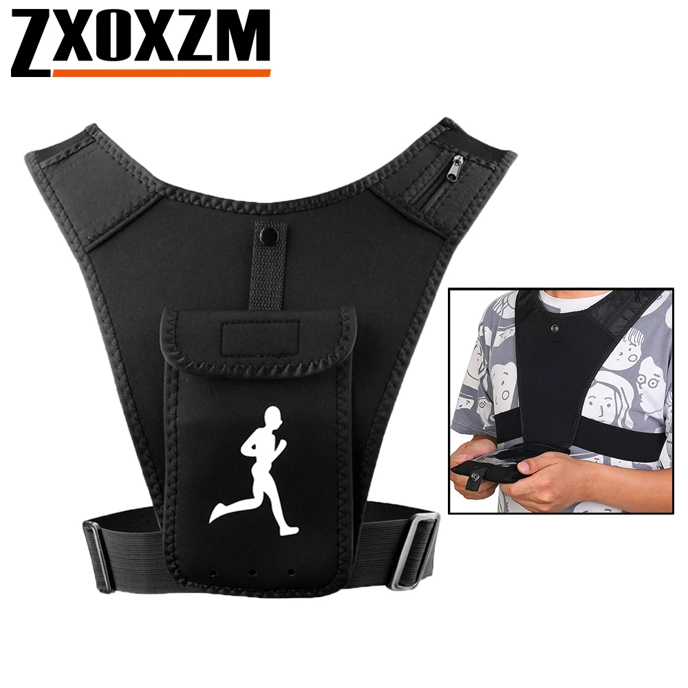 Running Gear Satisfy - 調節可能なランニングベスト携帯電話ホルダー、男性女性用、キーポーチ付きフィットネスハイドレーションベスト、無料トレーニングワークアウトギアウエストバンド