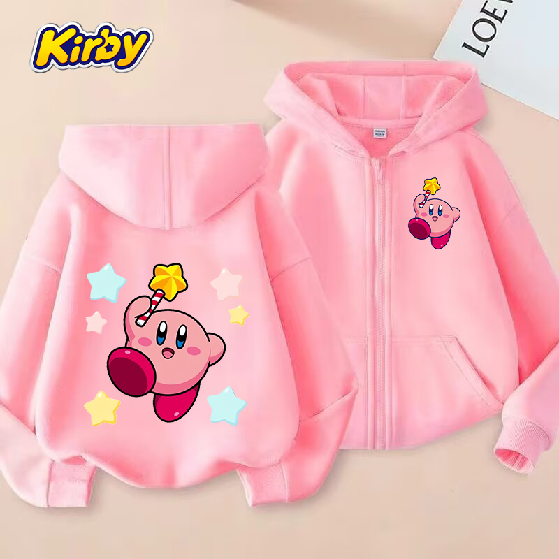 Running Gear For Kids - カービィジャケットカジュアルスポーツコートパーカートレーナーボーイズプリント春秋ジッパーシャツガールズキッズパーカーパーカーカーディガントップ