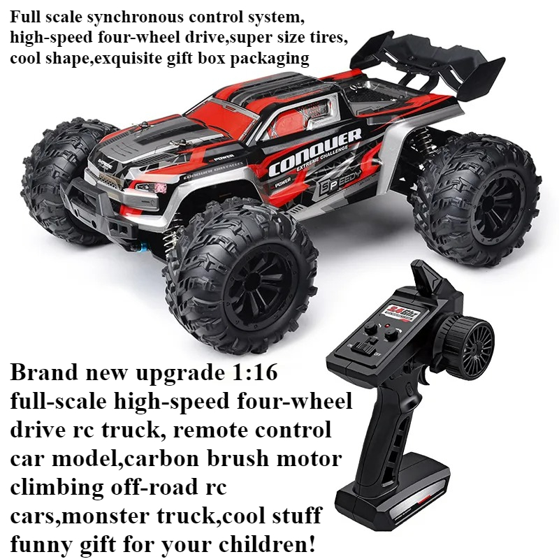 Running Gear In A Car - クールなおもちゃの車 面白いギフト-かわいい 1:16 フルスケール高速4WD RCトラック、ブラシオフロードRCカー、モンスタートラック、子供向けおもちゃ
