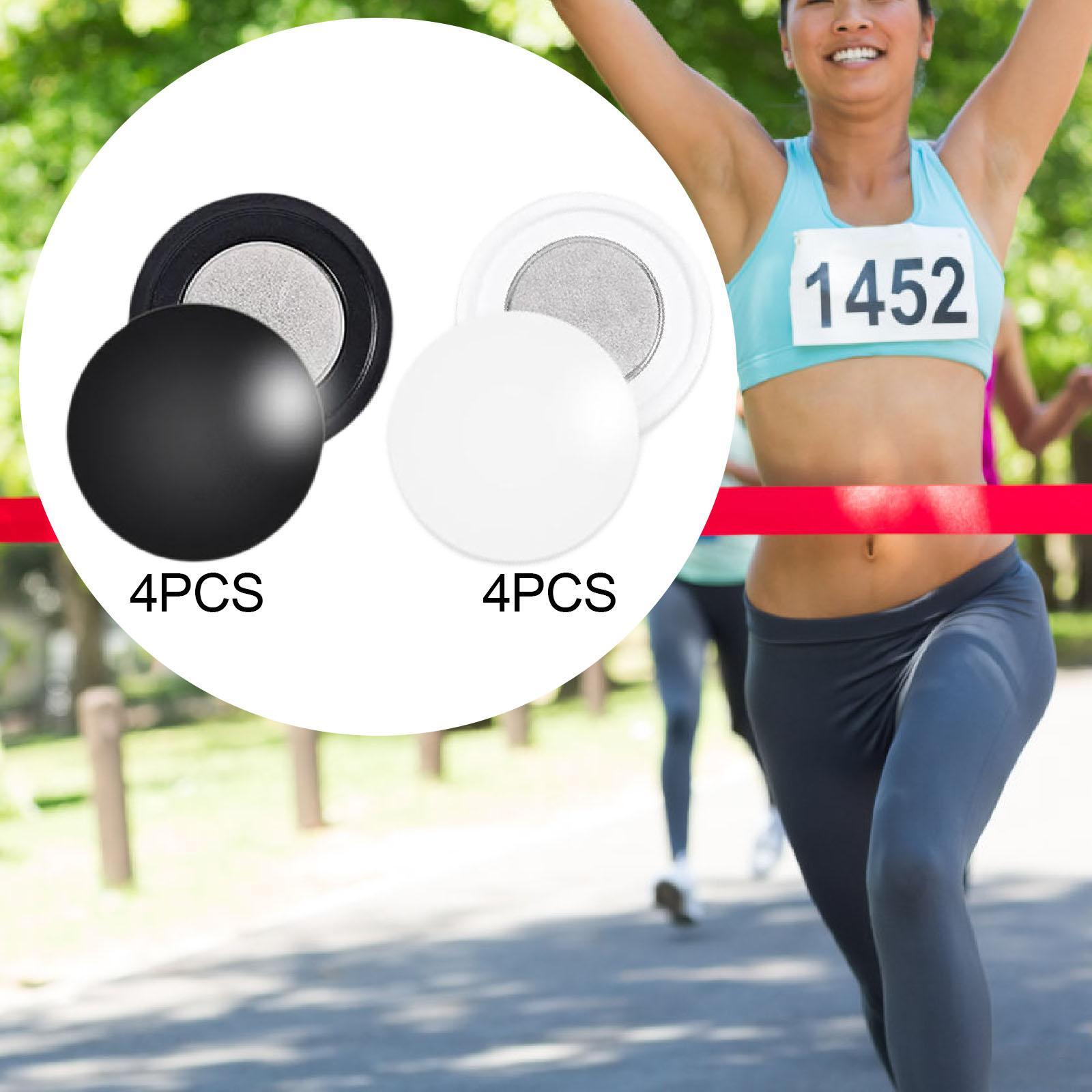 Running Gear Satisfy - 4 ペア磁気レースよだれかけクリップランニングギアランナー用レース番号バックルトライアスロン競技トラックラン用品