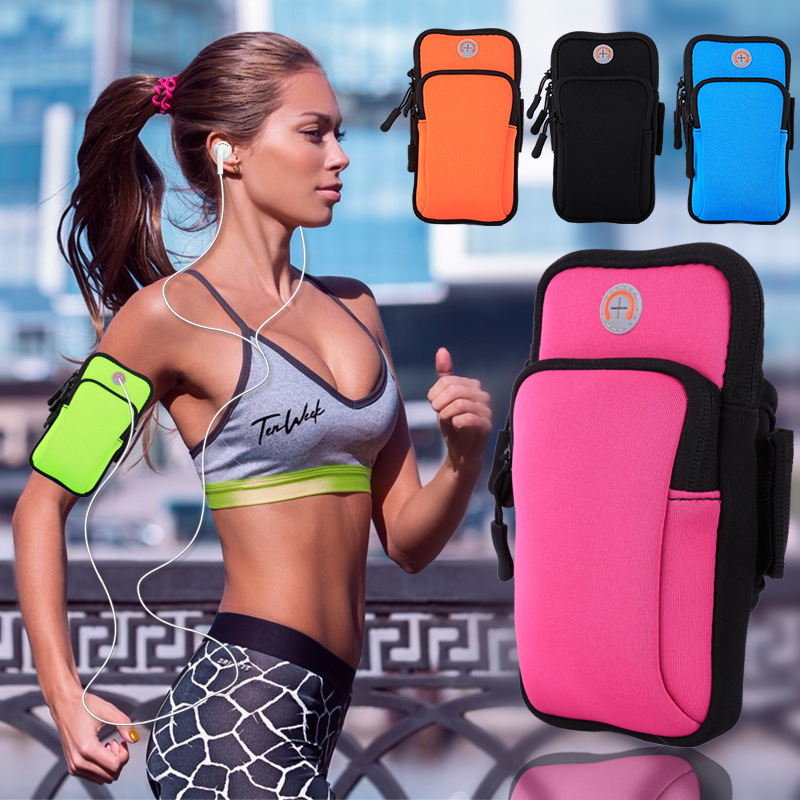 Running Gear Belt - スマートフォン用携帯電話ホルダーポーチベルト、スポーツランニングアームバッグ、フィットネスアームバンドバッグ、ジョギングジムカバー、6インチ