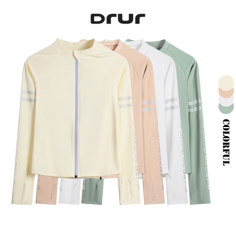 Running Gear Long Sleeve - DRUR 女性パフォーマンスヨガトップス通気性長袖ランニングジャケットレディーススリムフィット速乾性ワークアウトシャツトレーニングギア