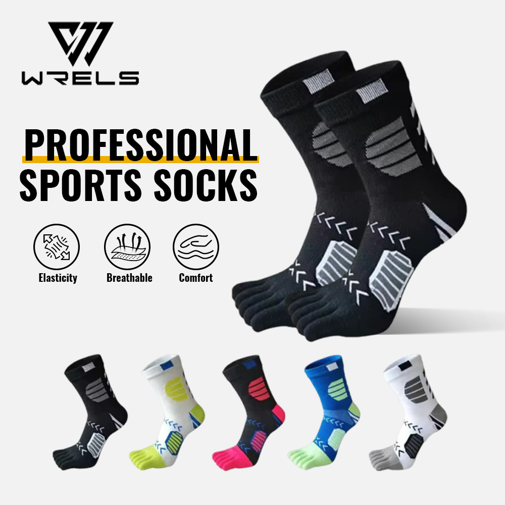 Anti Blister Sock - WRELS 1/3/5 ペアつま先ソックス男性通気性アンチスリップ防臭 5 本指アスレチックソックス抗水ぶくれサッカーランニングクルーソックス