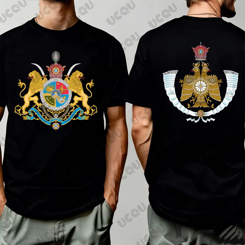 Running Gear For Kids - イラン帝国紋章パラヴィグラフィックコットンメンズTシャツ夏半袖Tシャツカジュアルスポーツサーフィン子供/大人用トップス