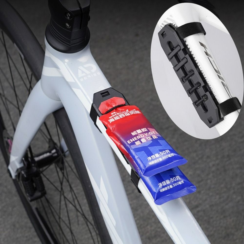 Energy Gel Pack - ポータブル自転車エナジーゲルホルダー弾性ロープ使いやすい自転車収納ボックス軽量ブラックバイクエナジーバーバックル