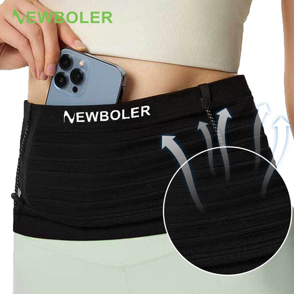 Running Gear Belt - NEWBOLER 弾性スポーツウエストバッグパック軽量ランニングレースナンバーベルトトライアスロンマラソンサイクリング登山バッグ