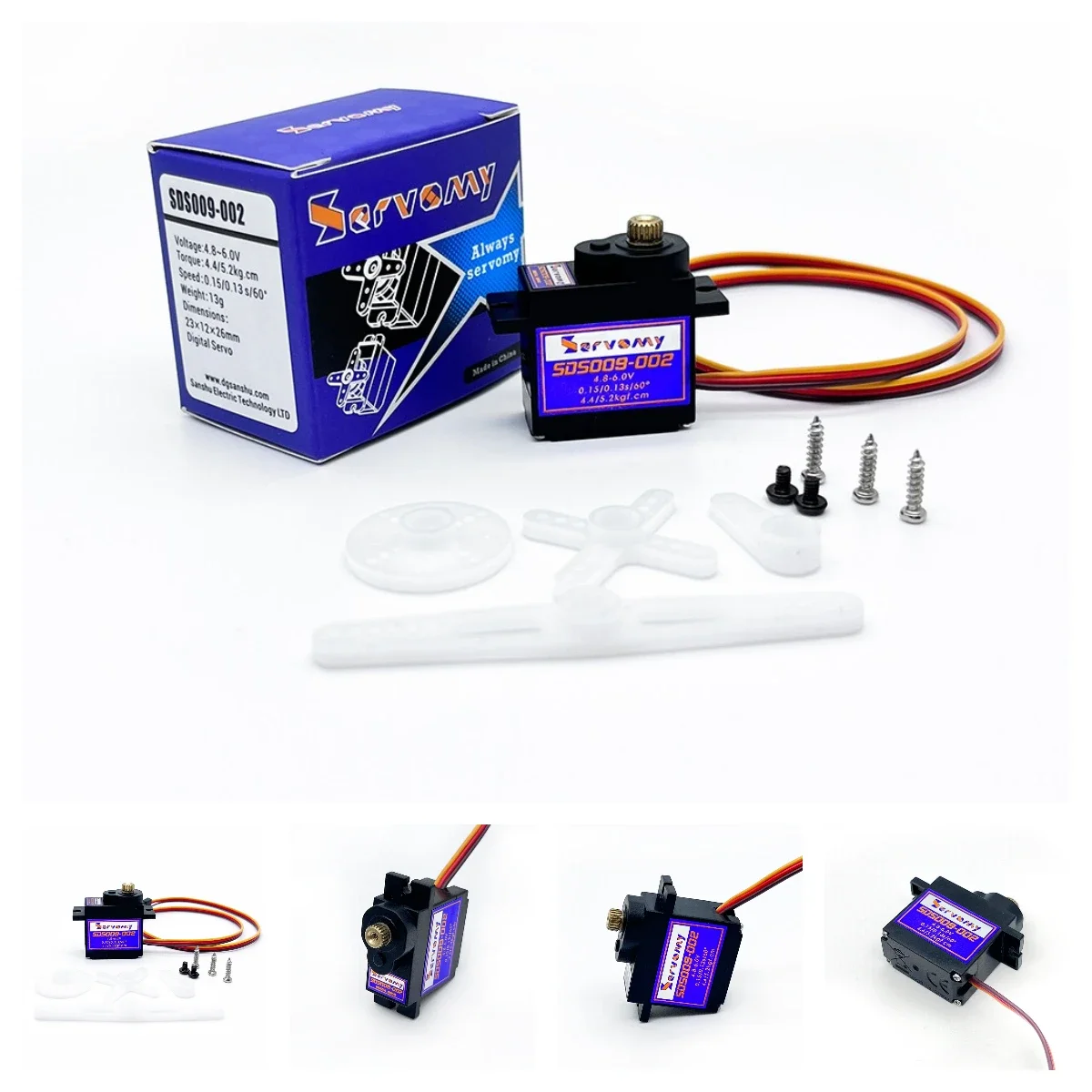 Running Gear In A Car - 4 個のサーボム SDS009-02 9g サーボ 4.4Kgf.cm