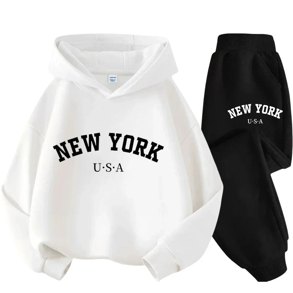 Running Gear For Kids - キッズファッション シンプル USA ニューヨーク アルファベットプリント カジュアルスーツ