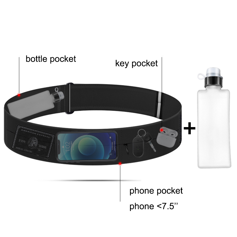 ランニングベルトウエストバッグウォーターボトル付き女性スポー - Running Gear Belt のレビューと価格