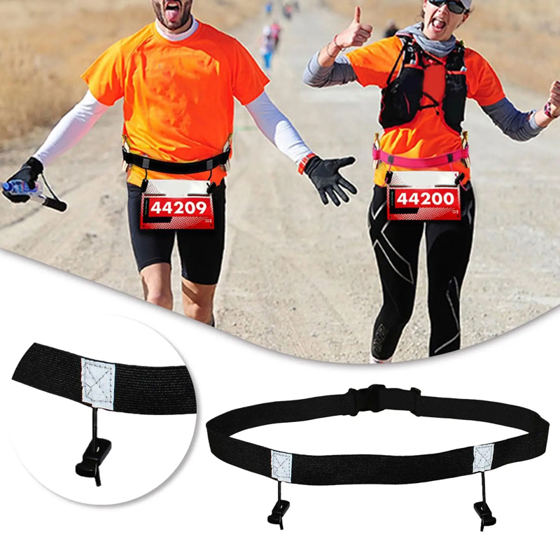 ランニングレースナンバーベルトウエストパックビブホルダートラ - Running Gear Motor のレビューと価格
