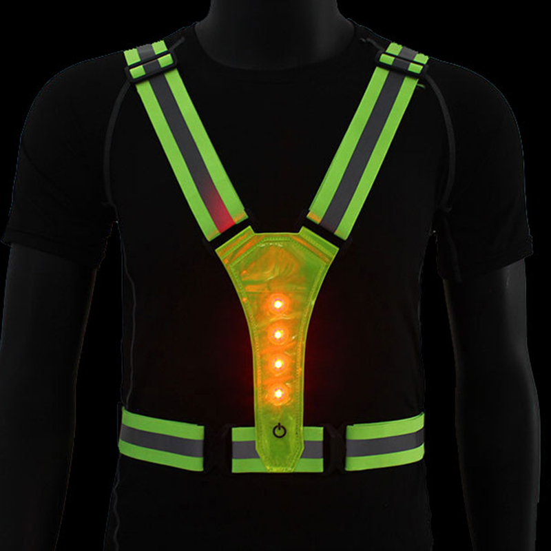 調節可能な LED ランニング & サイクリング安全ベスト  - Running Gear Satisfy のレビューと価格