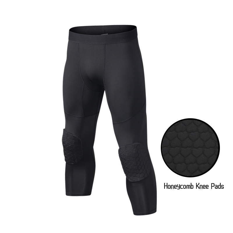 ニーパッド付きメンズバスケットボールパンツ,パッド入りコンプ - Running Gear Satisfy のレビューと価格