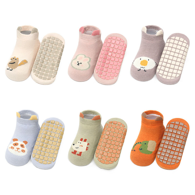 6 ペア子供綿靴下漫画動物柄ノンスリップフロアソックス女の子 - Anti Blister Sock のレビューと価格