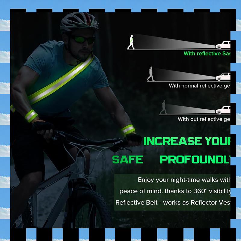 ABME 2X 夜間ウォーキング用反射サッシュ、高視認性反射 - Running Gear At Night のレビューと価格